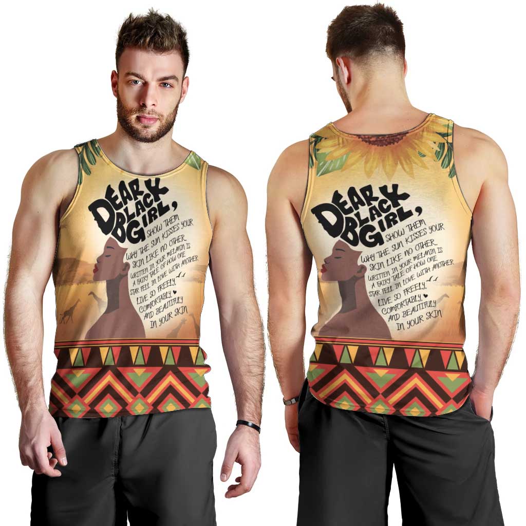 Dear Black Girl Men Tank Top African Black Women Pride
