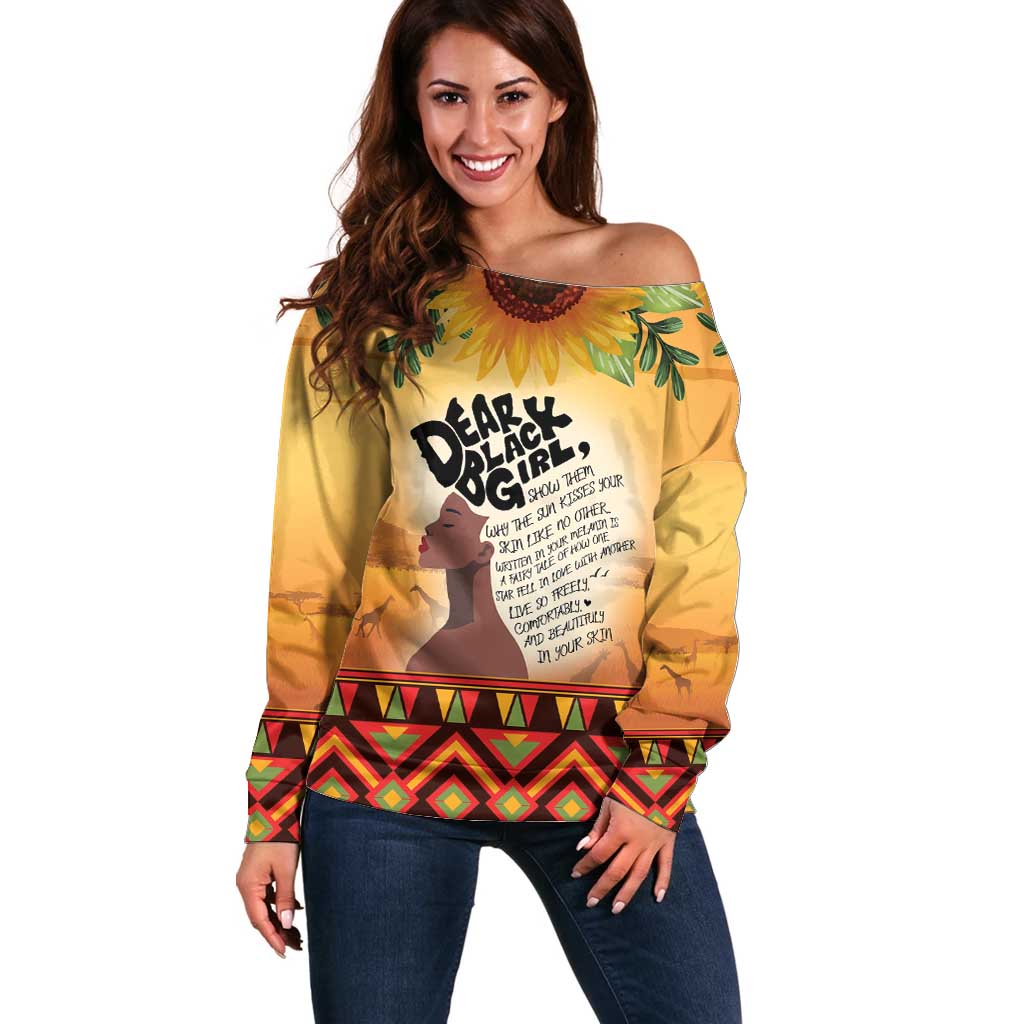 Dear Black Girl Off Shoulder Sweater African Black Women Pride