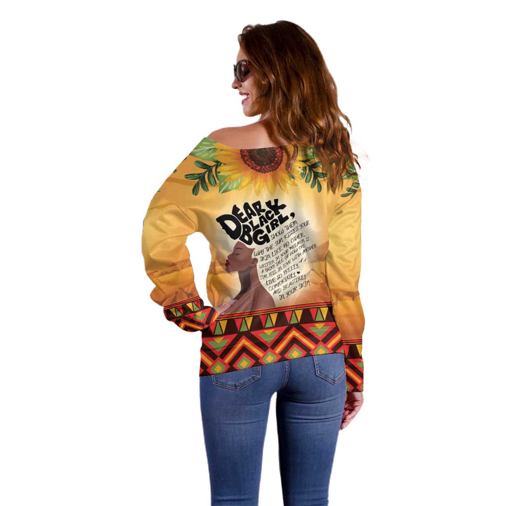Dear Black Girl Off Shoulder Sweater African Black Women Pride