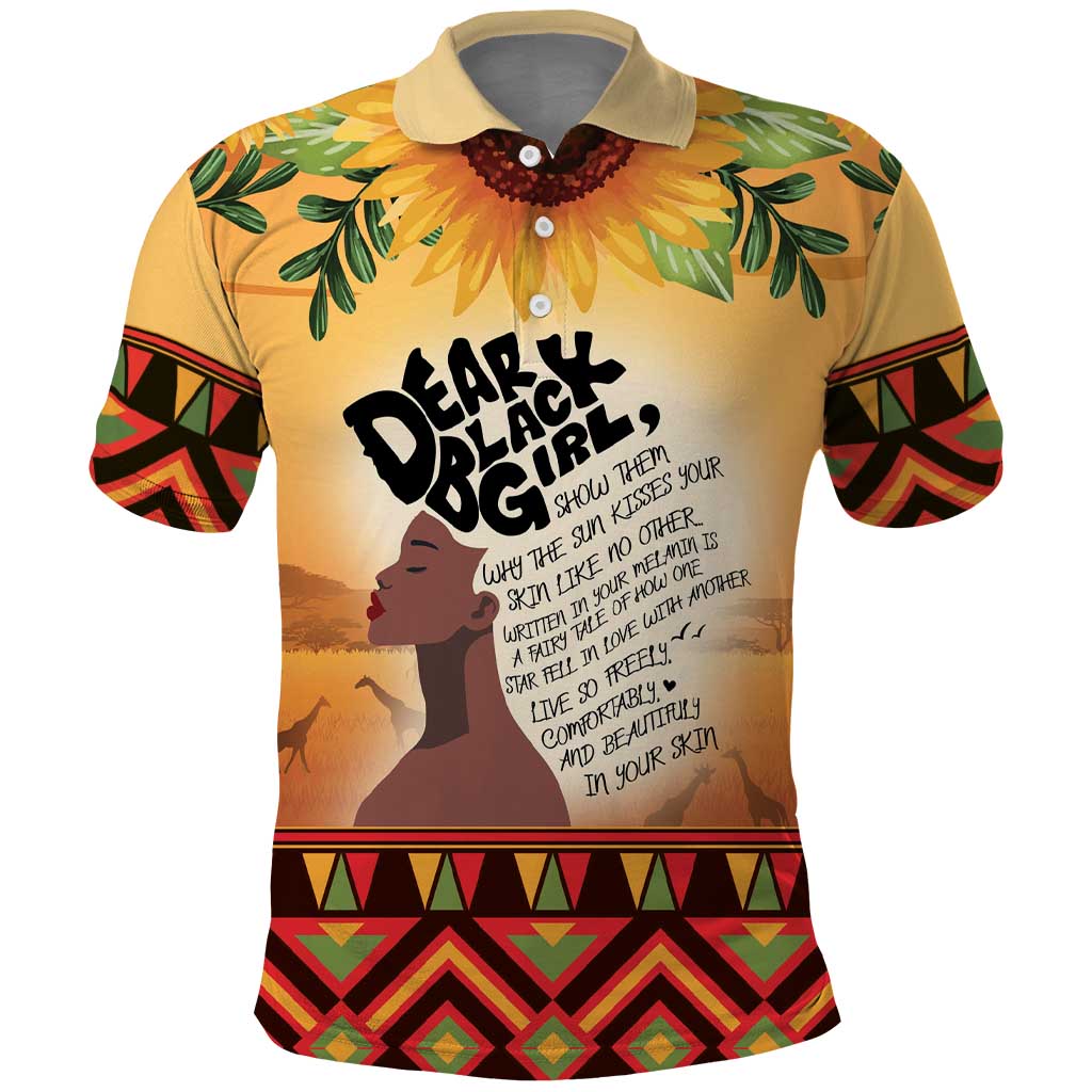 Dear Black Girl Polo Shirt African Black Women Pride