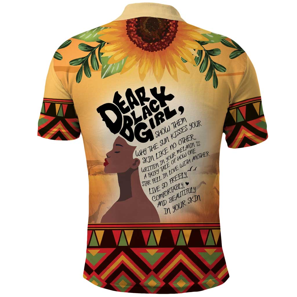 Dear Black Girl Polo Shirt African Black Women Pride