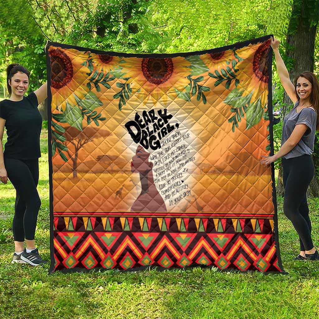 Dear Black Girl Quilt African Black Women Pride