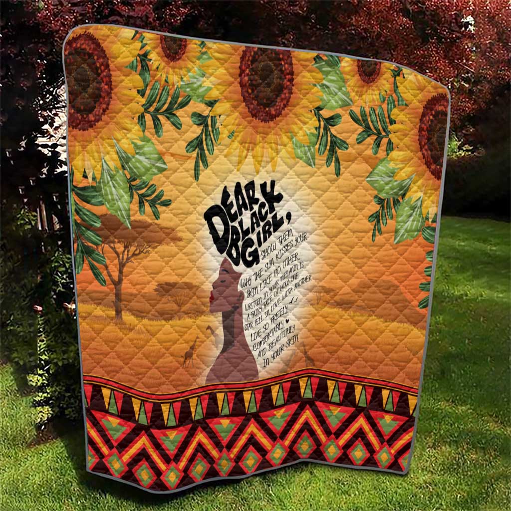 Dear Black Girl Quilt African Black Women Pride