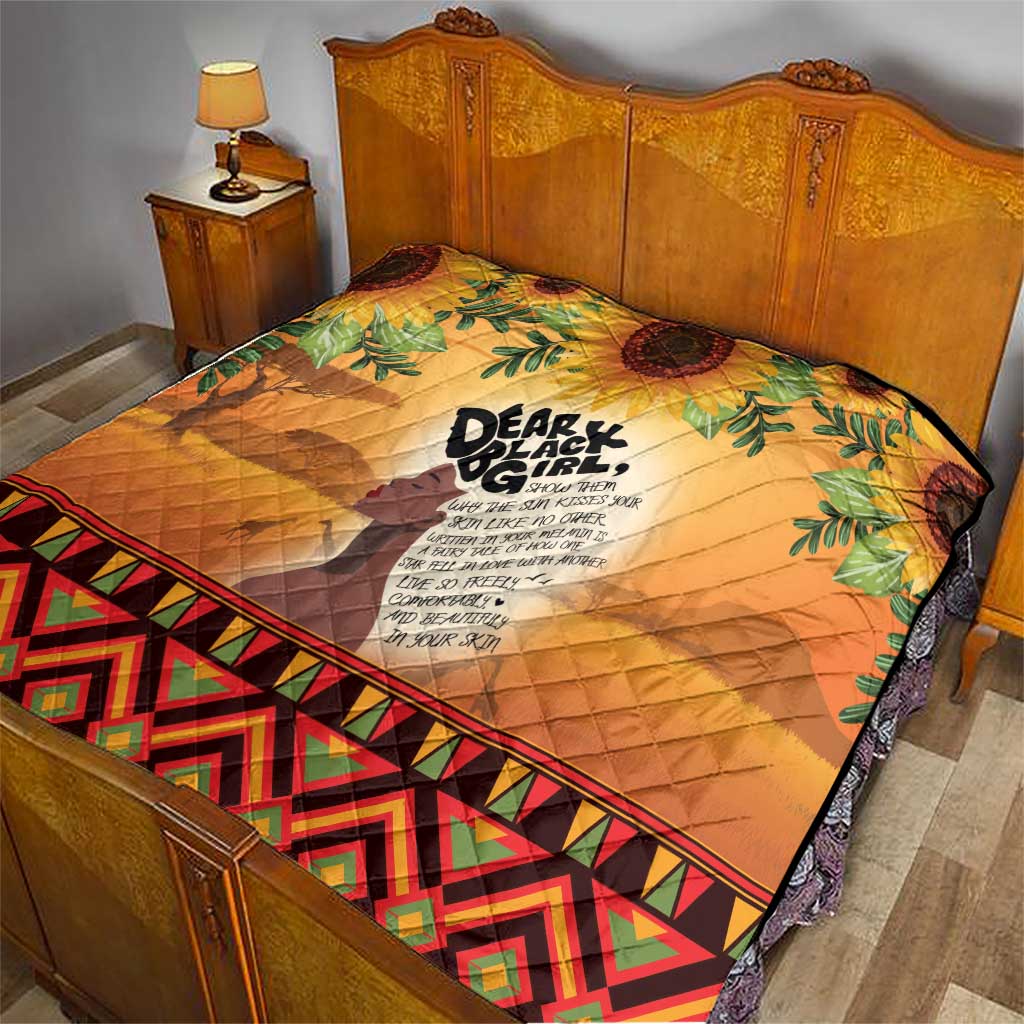 Dear Black Girl Quilt African Black Women Pride