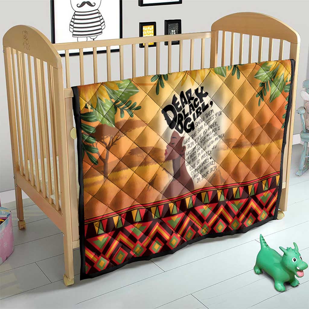 Dear Black Girl Quilt African Black Women Pride