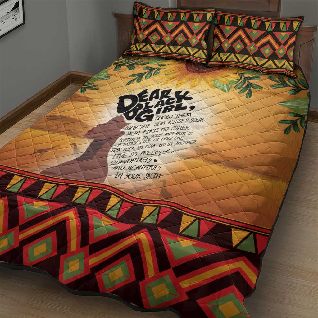 Dear Black Girl Quilt Bed Set African Black Women Pride