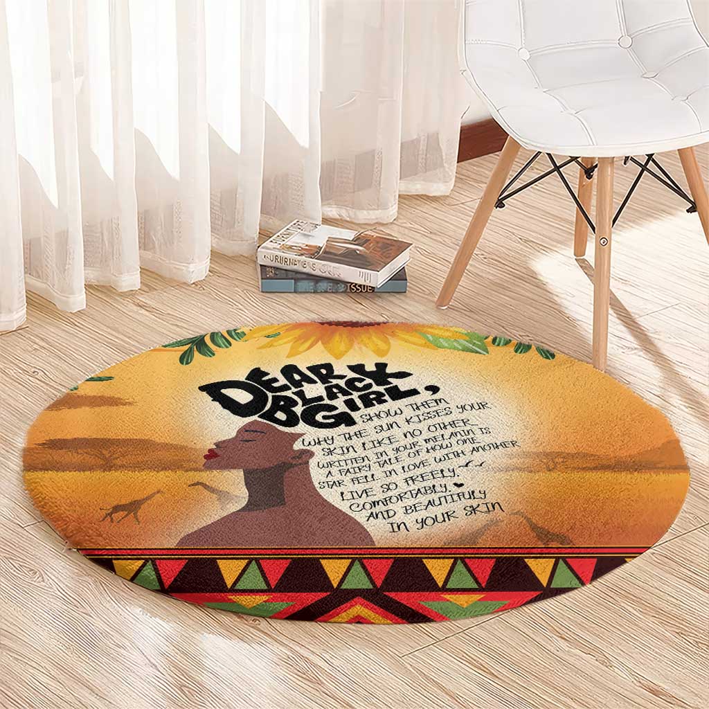 Dear Black Girl Round Carpet African Black Women Pride