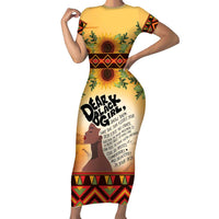 Dear Black Girl Short Sleeve Bodycon Dress African Black Women Pride