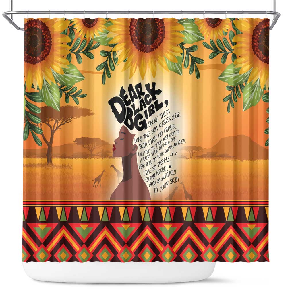 Dear Black Girl Shower Curtain African Black Women Pride