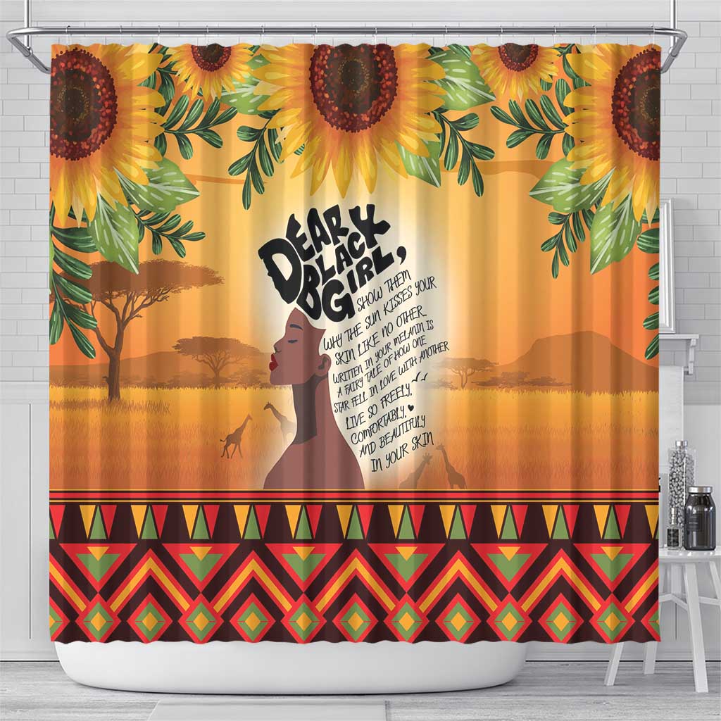 Dear Black Girl Shower Curtain African Black Women Pride