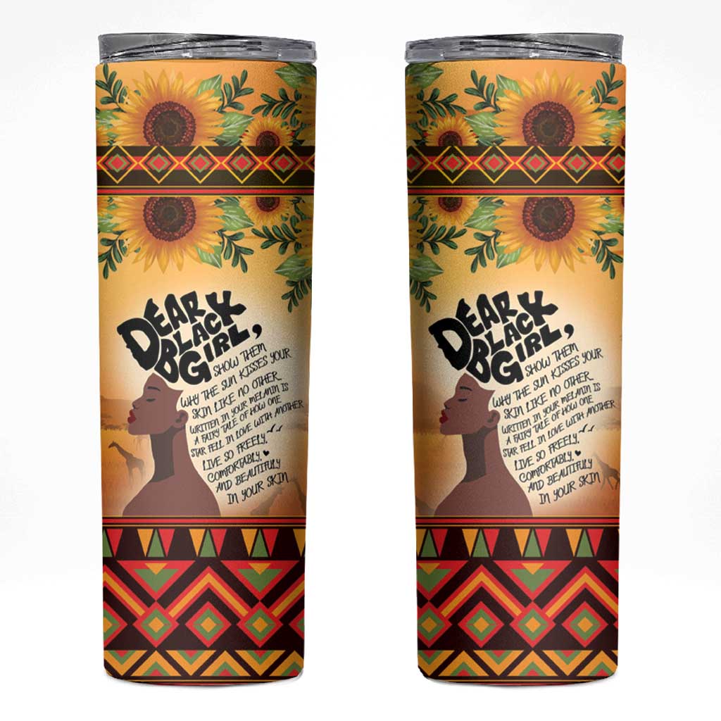 Dear Black Girl Skinny Tumbler African Black Women Pride