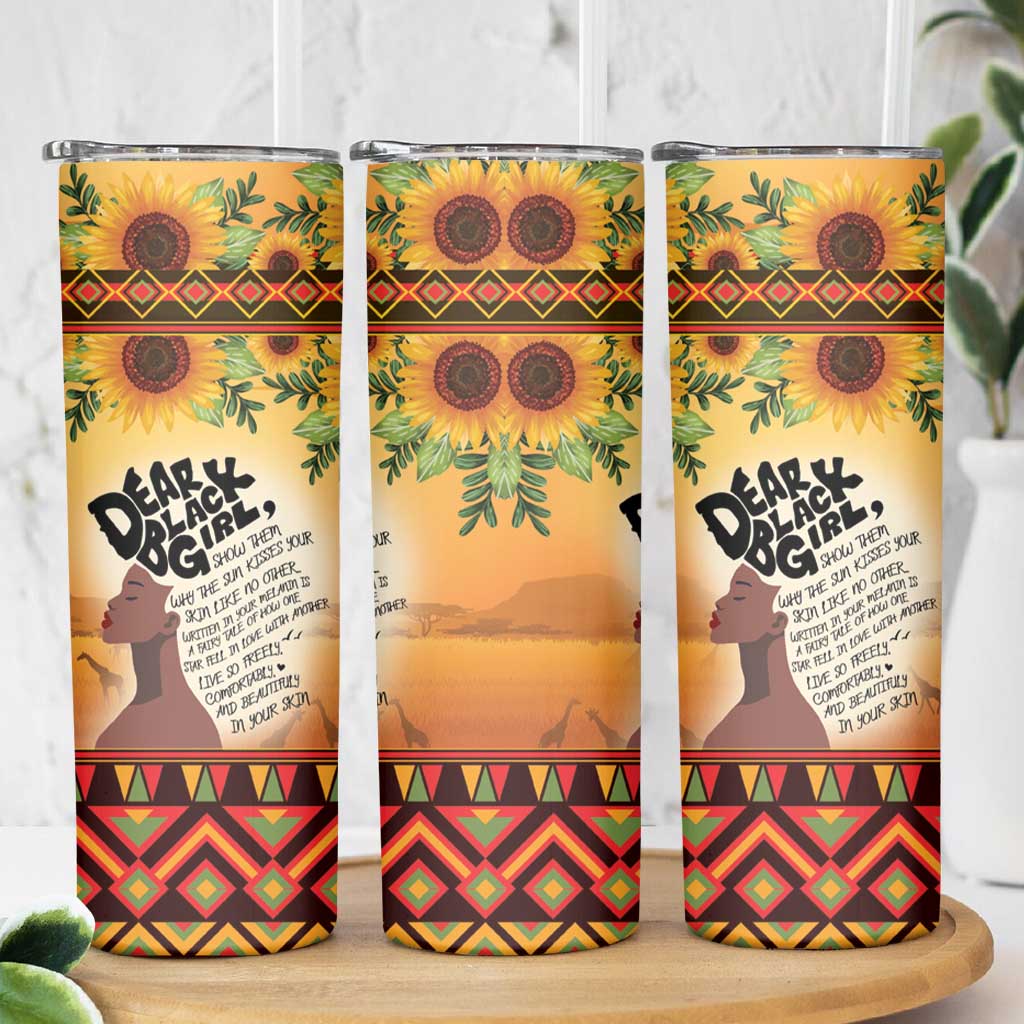 Dear Black Girl Skinny Tumbler African Black Women Pride