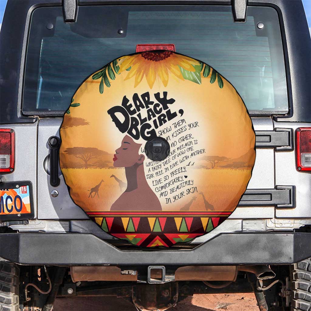 Dear Black Girl Spare Tire Cover African Black Women Pride