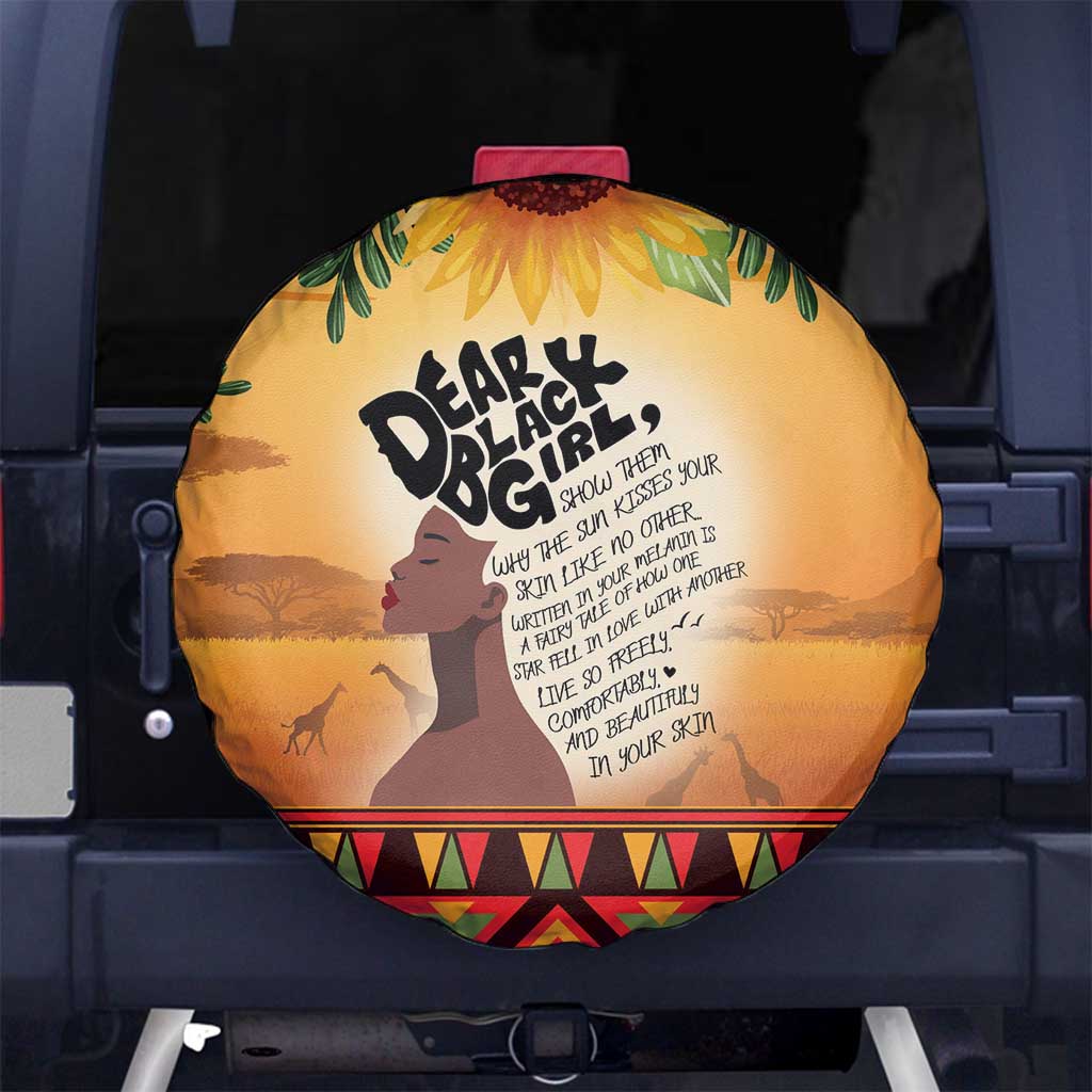 Dear Black Girl Spare Tire Cover African Black Women Pride