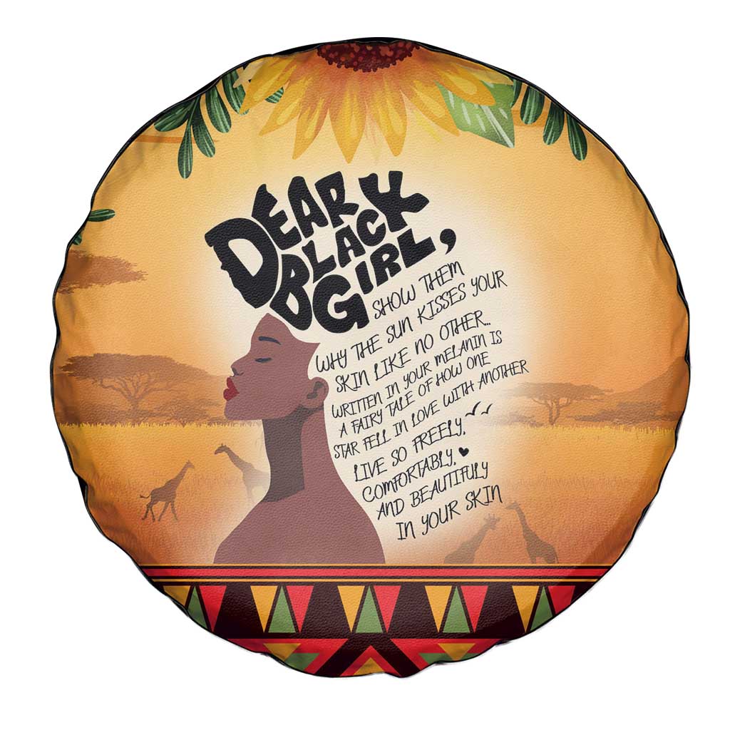 Dear Black Girl Spare Tire Cover African Black Women Pride