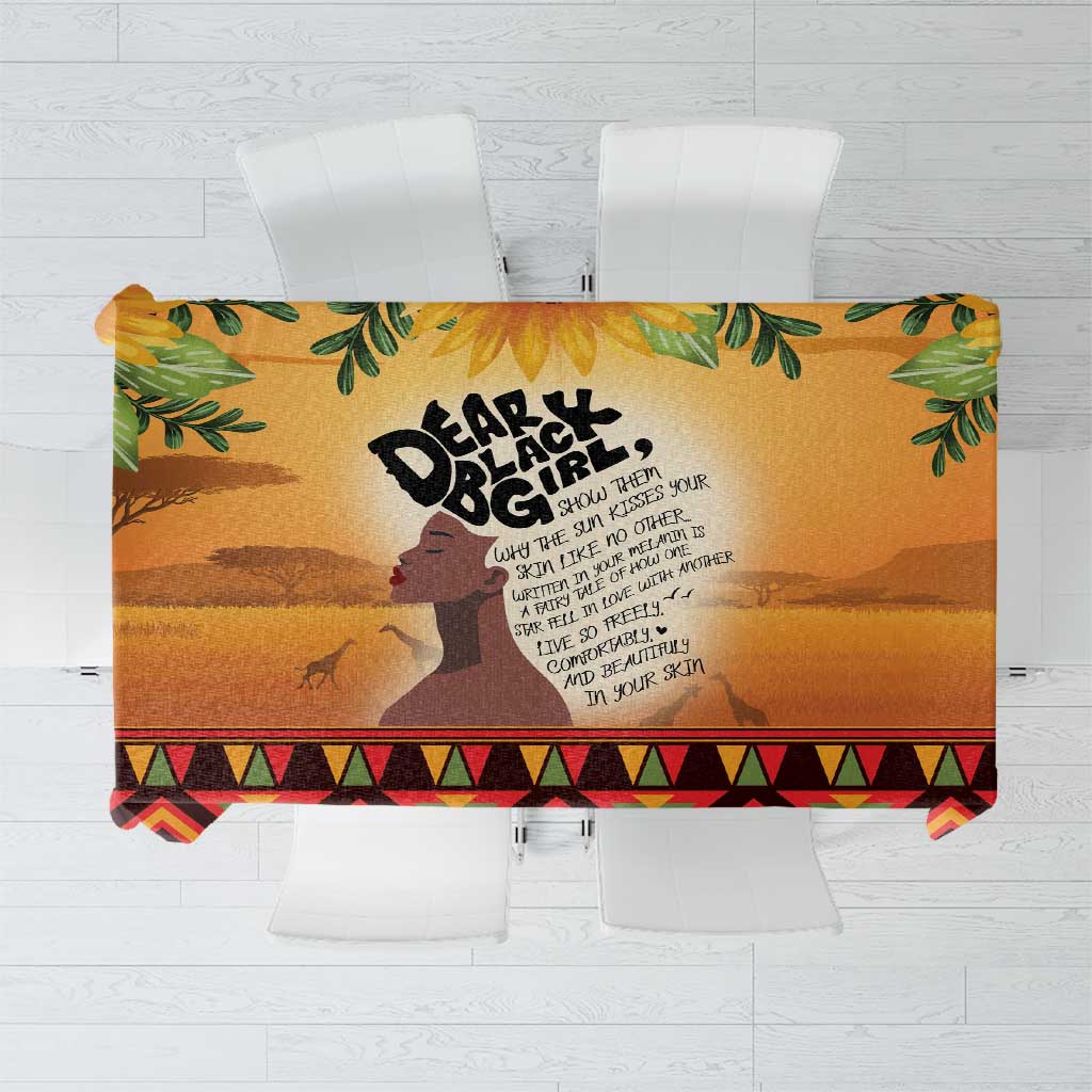 Dear Black Girl Tablecloth African Black Women Pride