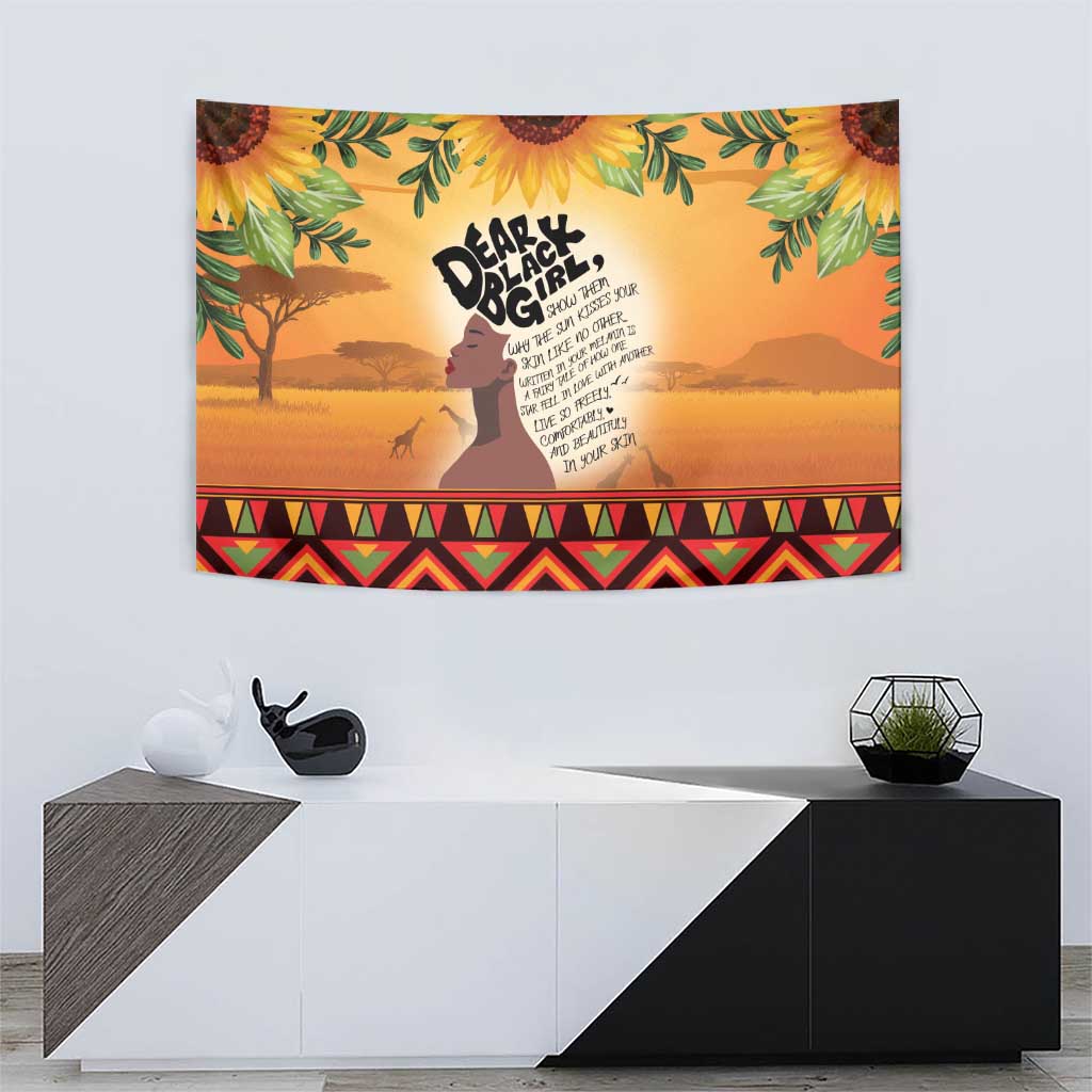 Dear Black Girl Tapestry African Black Women Pride