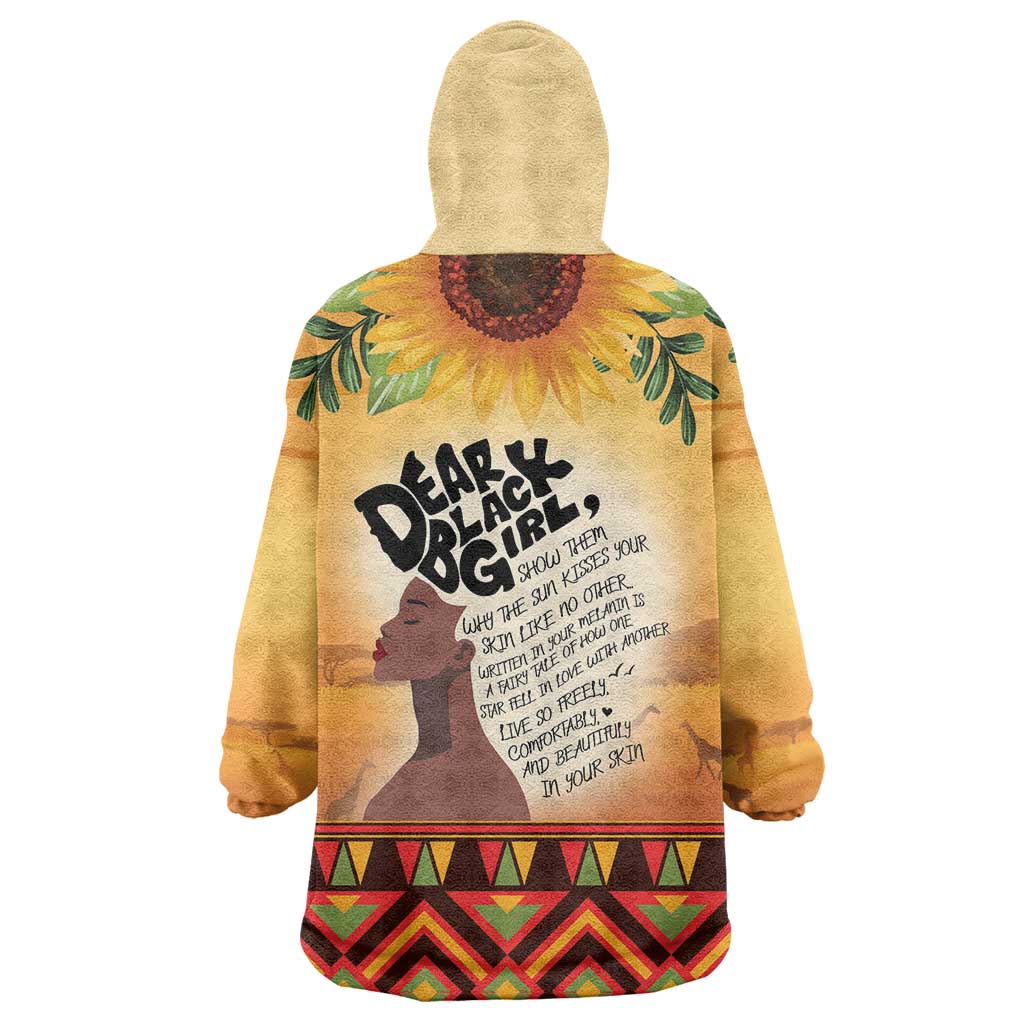 Dear Black Girl Wearable Blanket Hoodie African Black Women Pride