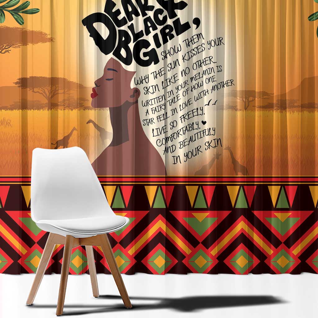 Dear Black Girl Window Curtain African Black Women Pride