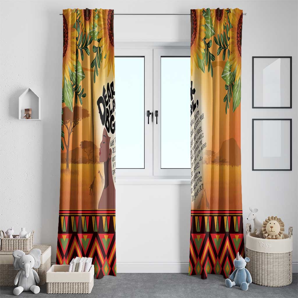Dear Black Girl Window Curtain African Black Women Pride