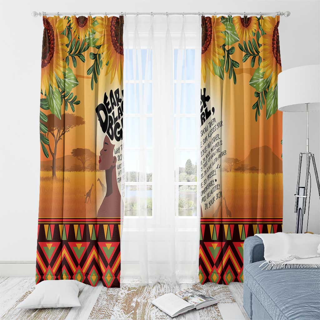 Dear Black Girl Window Curtain African Black Women Pride