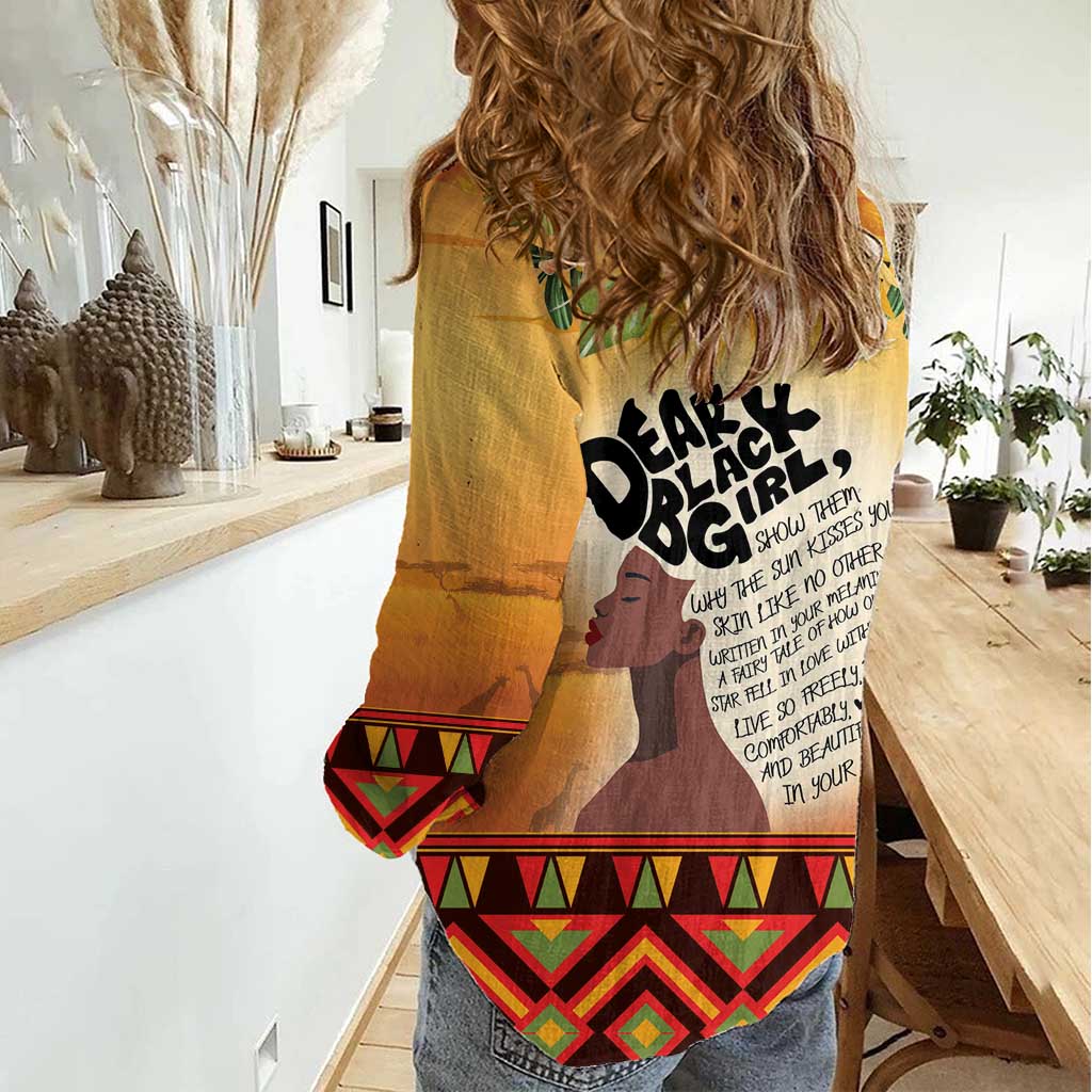 Dear Black Girl Women Casual Shirt African Black Women Pride