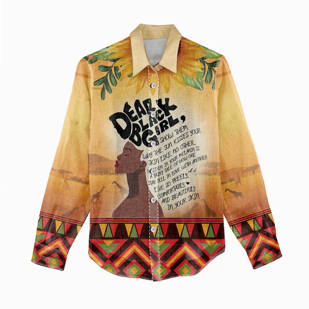 Dear Black Girl Women Casual Shirt African Black Women Pride