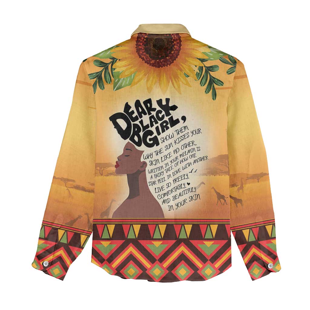 Dear Black Girl Women Casual Shirt African Black Women Pride