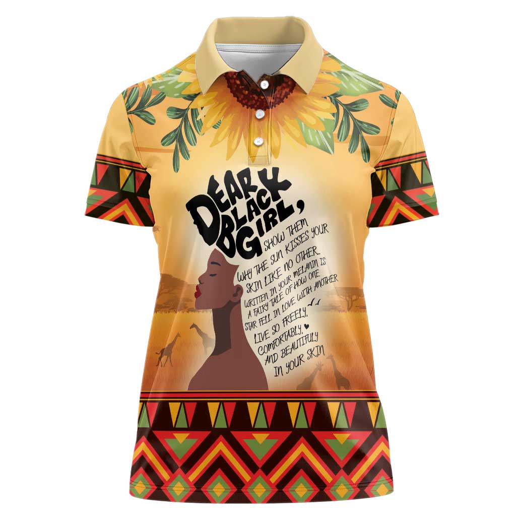 Dear Black Girl Women Polo Shirt African Black Women Pride