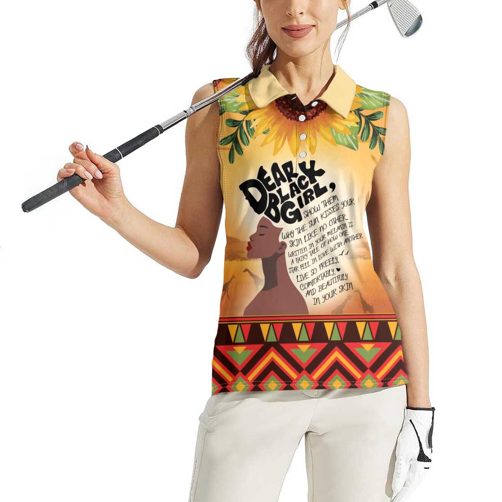 Dear Black Girl Women Sleeveless Polo Shirt African Black Women Pride