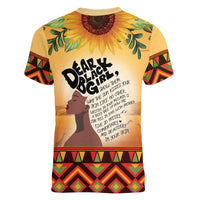 Dear Black Girl Women V-Neck T-Shirt African Black Women Pride