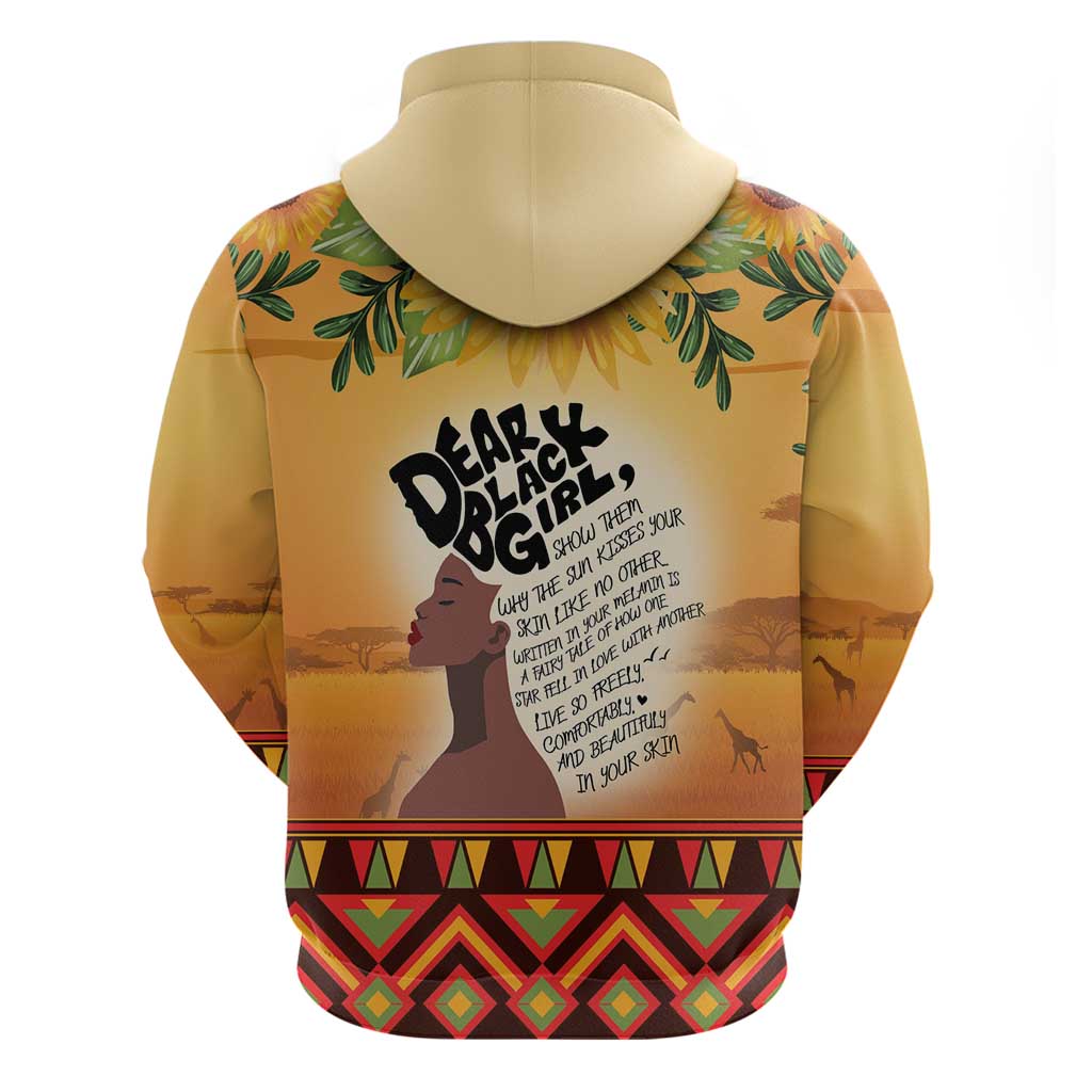 Dear Black Girl Zip Hoodie African Black Women Pride