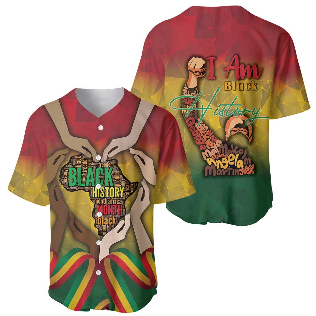 Black History Month Baseball Jersey Africa I Am Black
