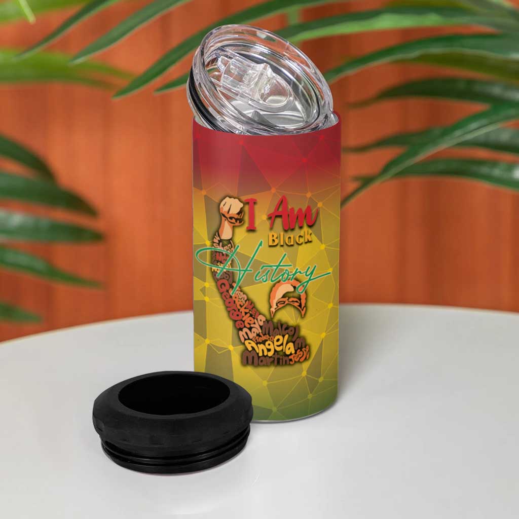 Black History Month 4 in 1 Can Cooler Tumbler Africa I Am Black