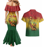 Black History Month Couples Matching Mermaid Dress and Hawaiian Shirt Africa I Am Black