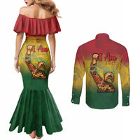 Black History Month Couples Matching Mermaid Dress and Long Sleeve Button Shirt Africa I Am Black
