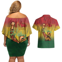 Black History Month Couples Matching Off Shoulder Short Dress and Hawaiian Shirt Africa I Am Black