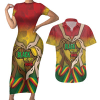 Black History Month Couples Matching Short Sleeve Bodycon Dress and Hawaiian Shirt Africa I Am Black