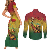 Black History Month Couples Matching Short Sleeve Bodycon Dress and Long Sleeve Button Shirt Africa I Am Black