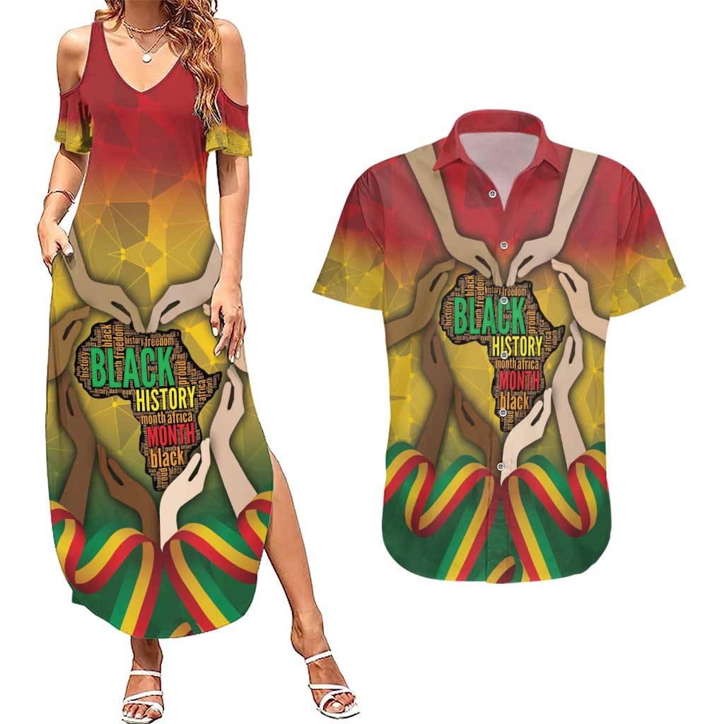 Black History Month Couples Matching Summer Maxi Dress and Hawaiian Shirt Africa I Am Black