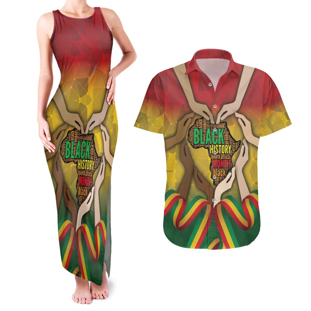 Black History Month Couples Matching Tank Maxi Dress and Hawaiian Shirt Africa I Am Black