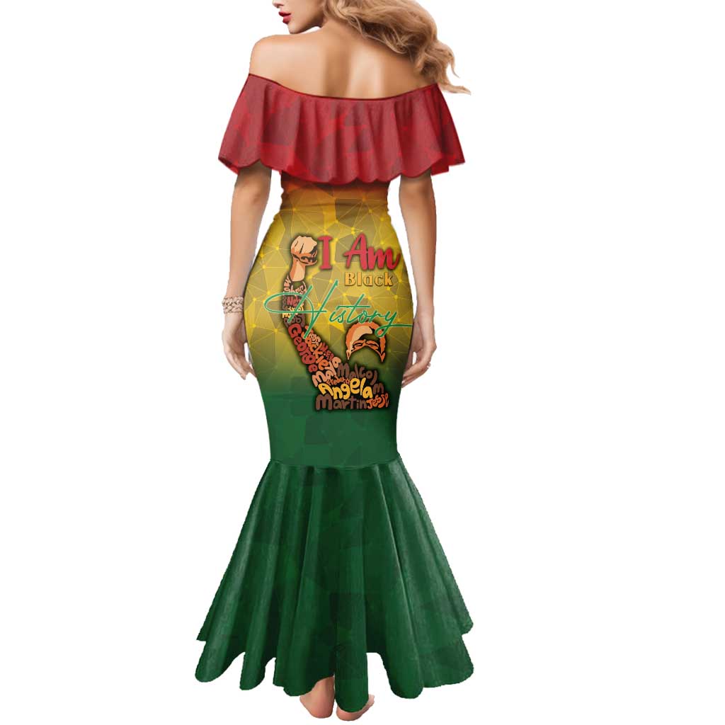 Black History Month Family Matching Mermaid Dress and Hawaiian Shirt Africa I Am Black