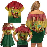 Black History Month Family Matching Off Shoulder Short Dress and Hawaiian Shirt Africa I Am Black