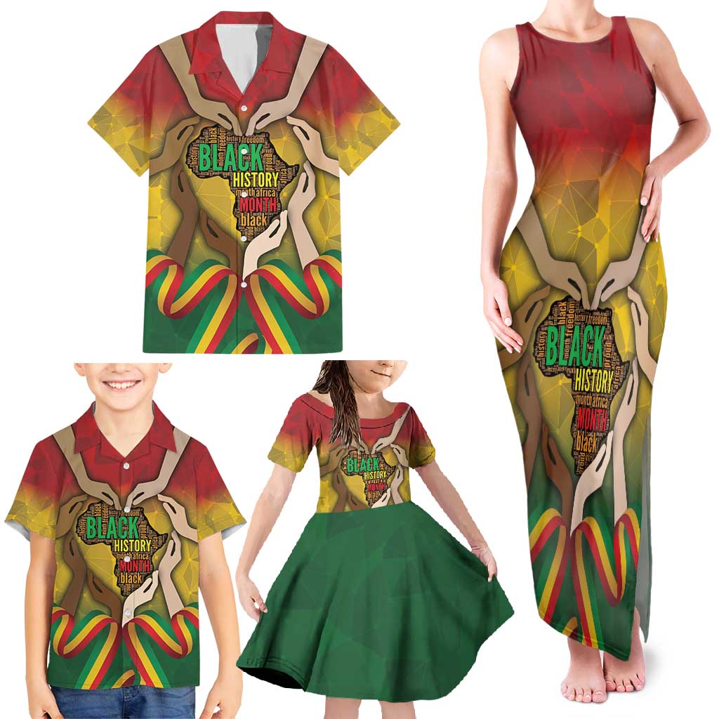 Black History Month Family Matching Tank Maxi Dress and Hawaiian Shirt Africa I Am Black