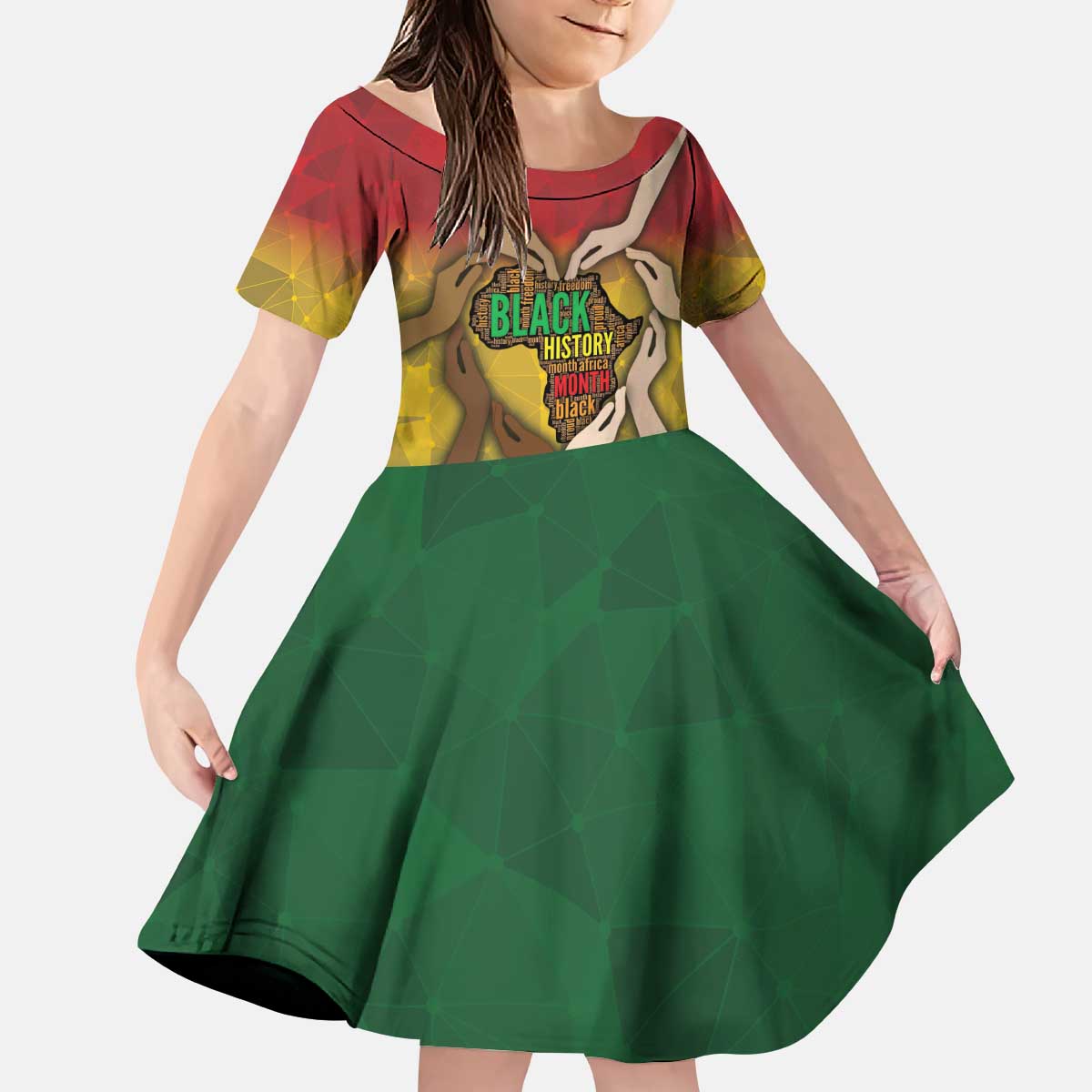 Black History Month Kid Short Sleeve Dress Africa I Am Black