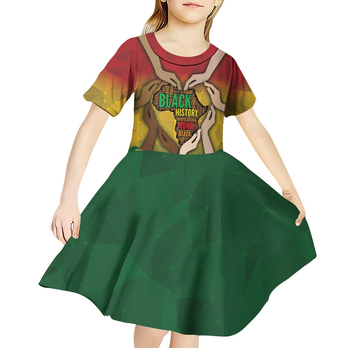 Black History Month Kid Short Sleeve Dress Africa I Am Black