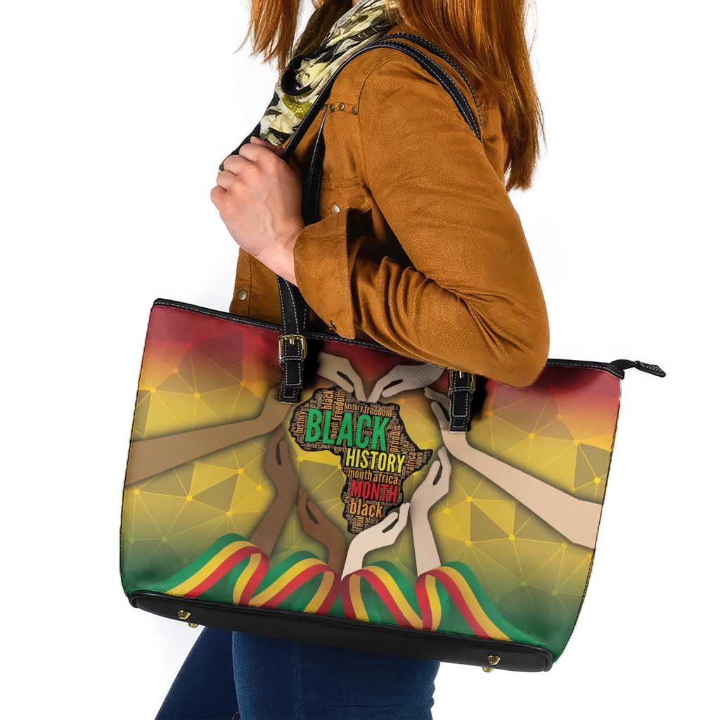 Black History Month Leather Tote Bag Africa I Am Black