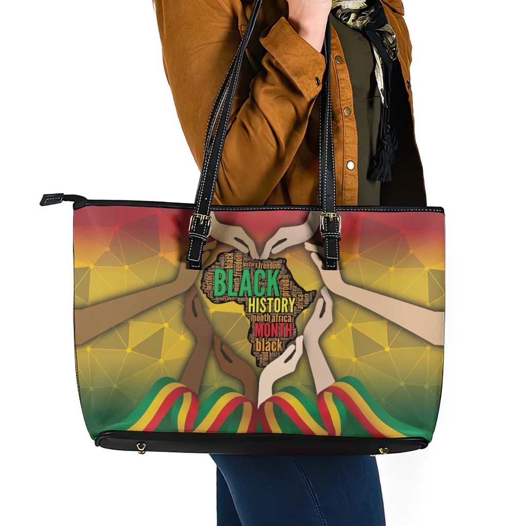 Black History Month Leather Tote Bag Africa I Am Black