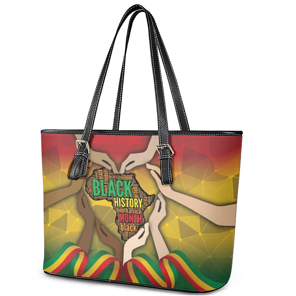 Black History Month Leather Tote Bag Africa I Am Black