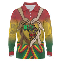 Black History Month Long Sleeve Polo Shirt Africa I Am Black